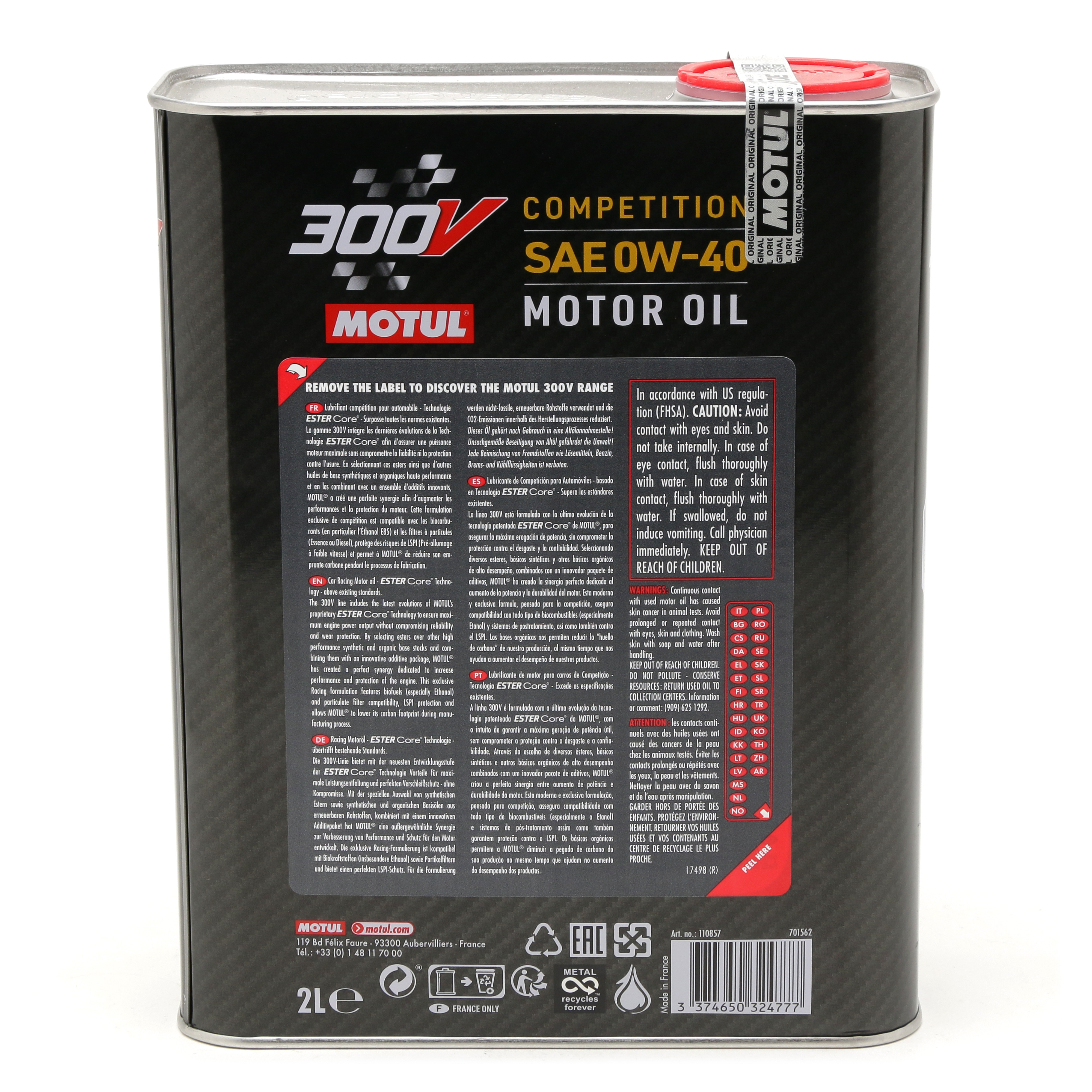 Motul 300V Competition 0W-40 Racing Motoröl 2l